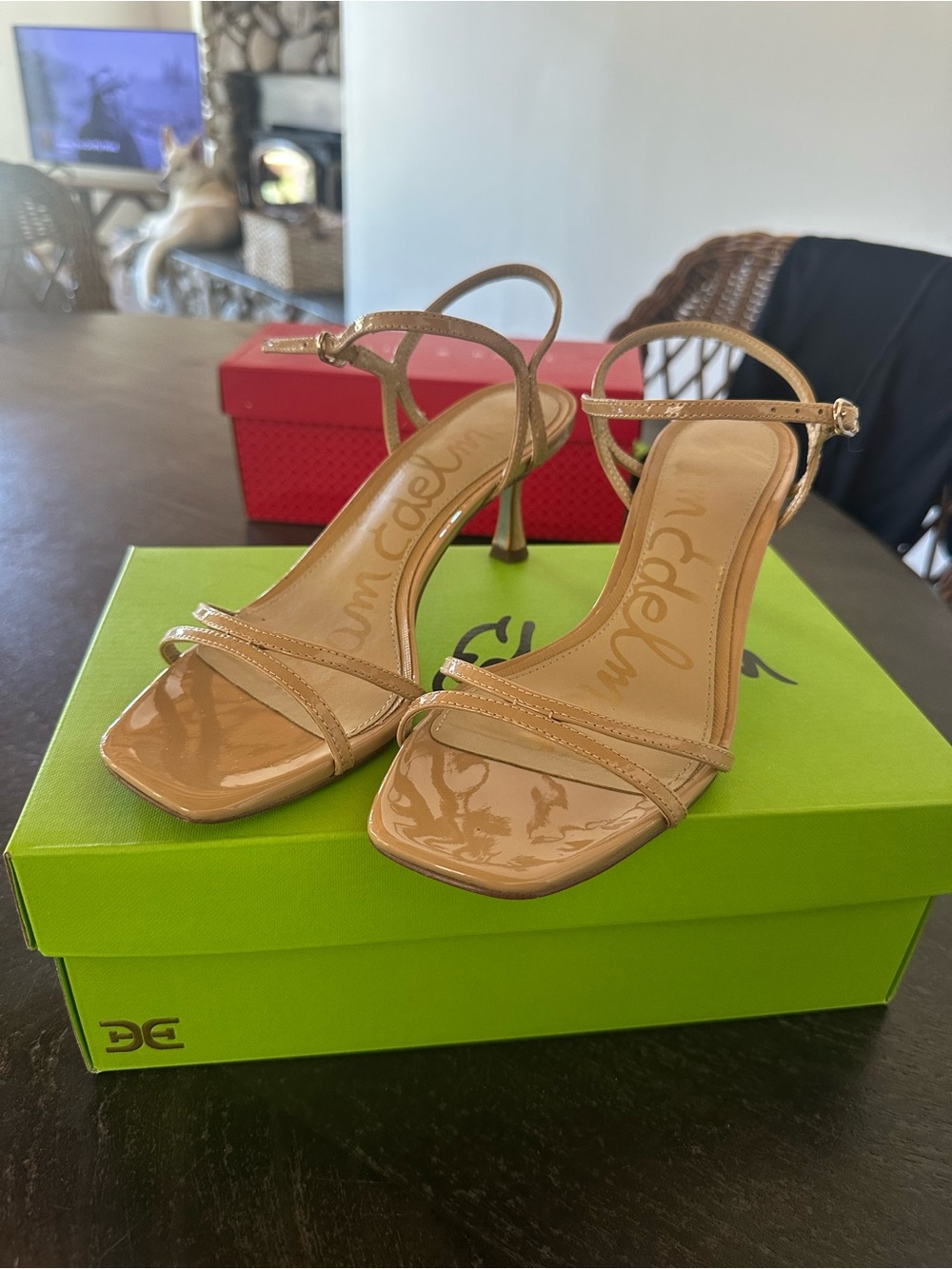 Sam Edelman Presley Nude Beige Strappy Heels